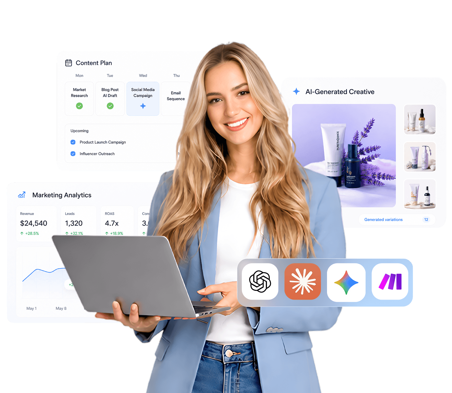Маркетолог + AI = 
більше результатів, менше рутини, <br>
вищий дохід 